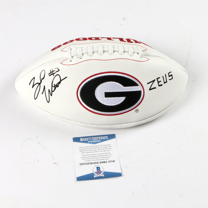 Zamir White Signed Football Georgia Bulldogs