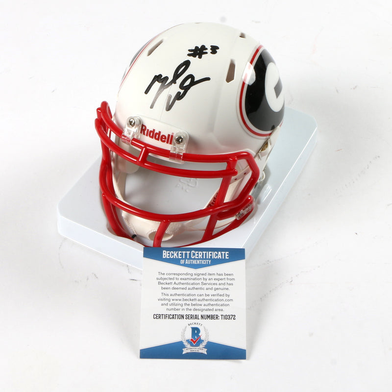 Zamir White Signed Mini Helmet AMP Georgia Bulldogs