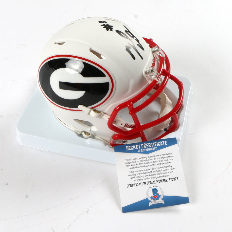 Zamir White Signed Mini Helmet AMP Georgia Bulldogs