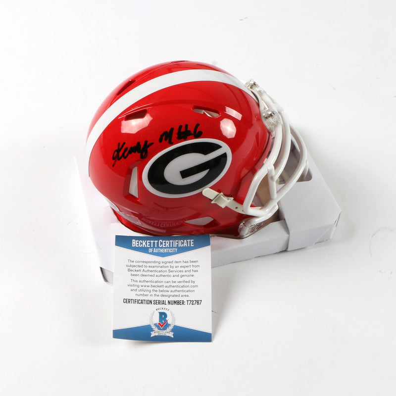 Kenny Mcintosh Signed Mini Helmet Speed Georgia Bulldogs