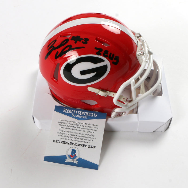 Zamir White Signed Mini Helmet speed Georgia Bulldogs