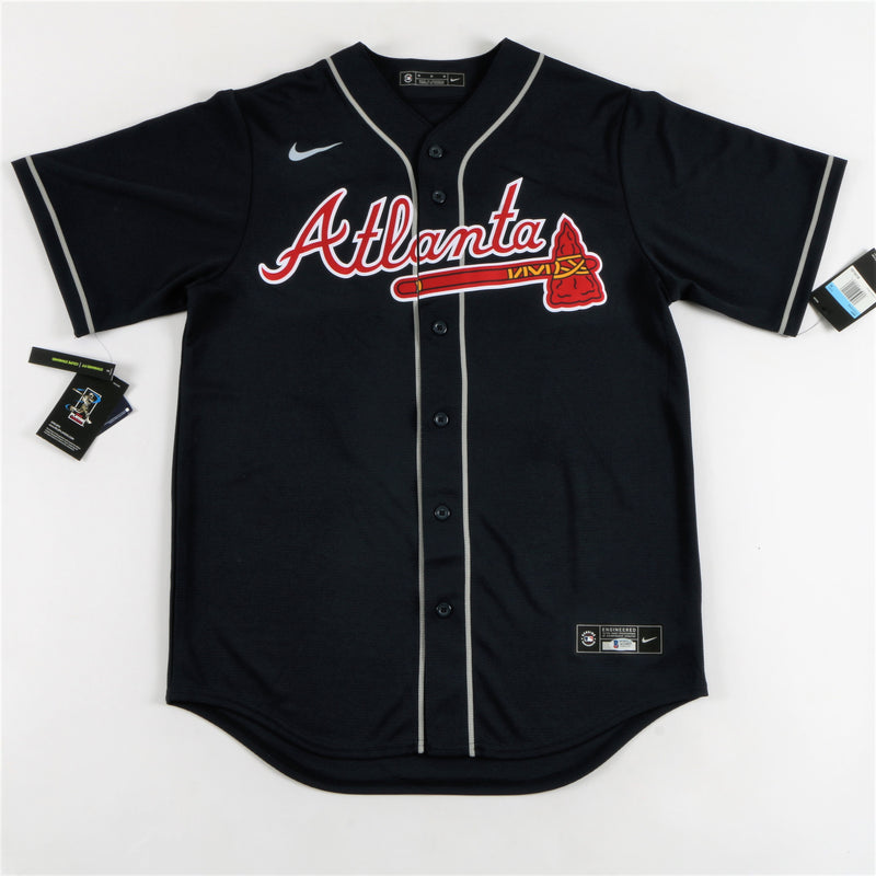 Ronald Acuna Jr. Signed Atlanta Braves Jersey Multiple Inscriptions - Navy