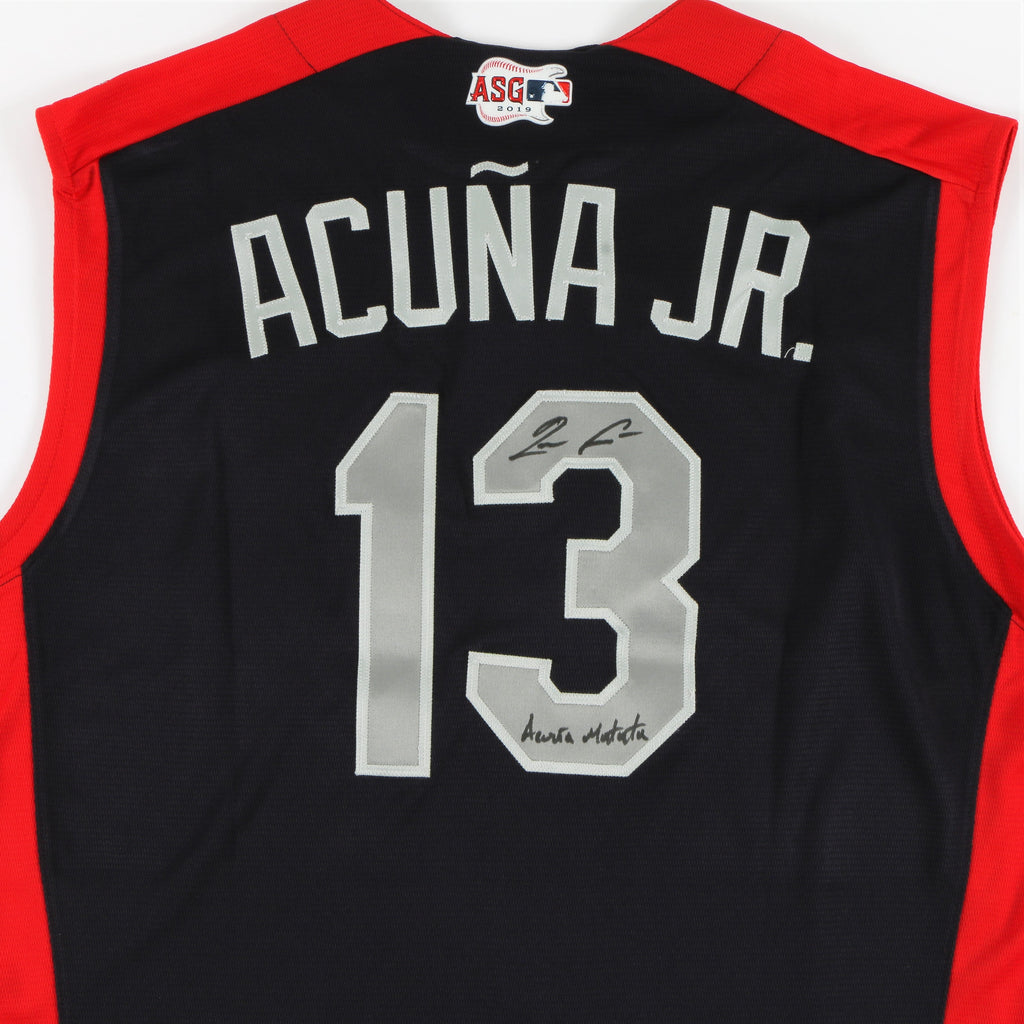 Ronald Acuña Jr. Signed 2019 All-Star Game Jersey Atlanta Braves with "Acuña Matata" Inscription - Navy