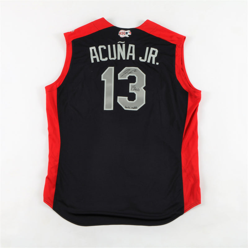 Ronald Acuña Jr. Signed 2019 All-Star Game Jersey Atlanta Braves Multiple Inscriptions - Navy
