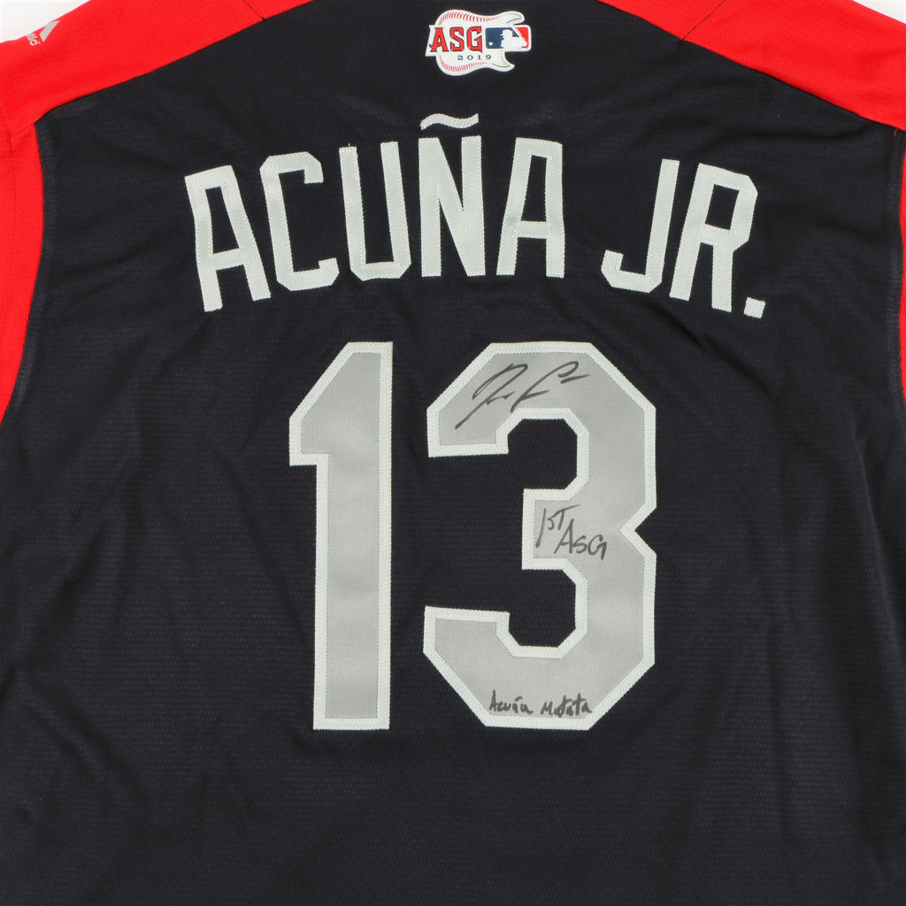 Ronald Acuña Jr. Signed 2019 All-Star Game Jersey Atlanta Braves Multiple Inscriptions - Navy