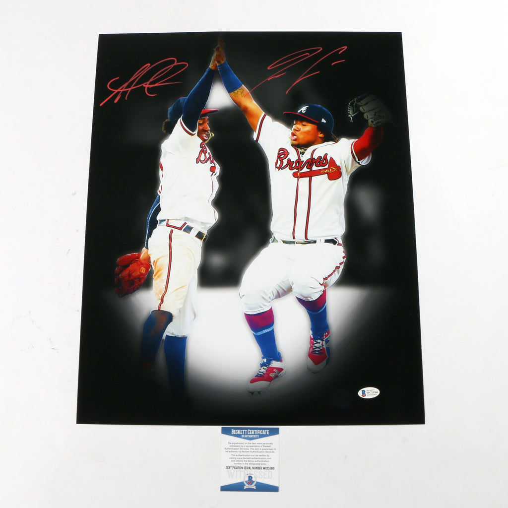Ozzie Albies and Ronald Acuna Jr. Signed 16"x20" Photo Atlanta Braves