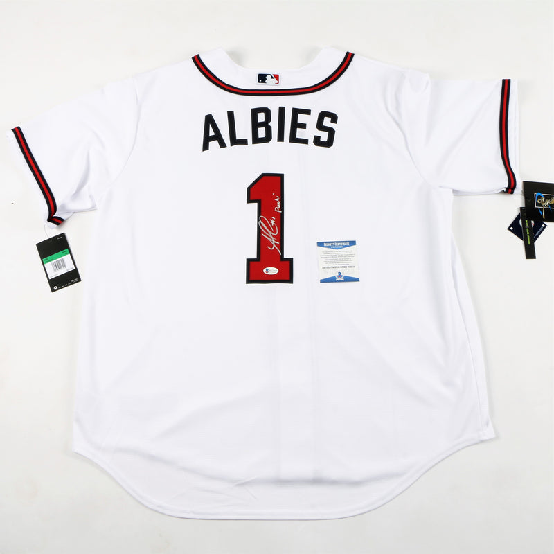 Ozzie Albies Signed Atlanta Braves Jersey with "Puchi" Inscription - White