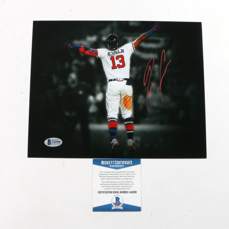 Ronald Acuna JR Signed 8x10 Atlanta Braves HR Celebration Edit