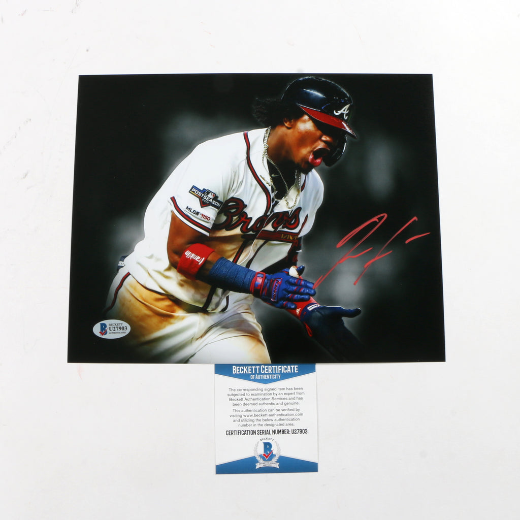 Ronald Acuna JR Signed 8x10 Atlanta Braves Clutch HR Edit