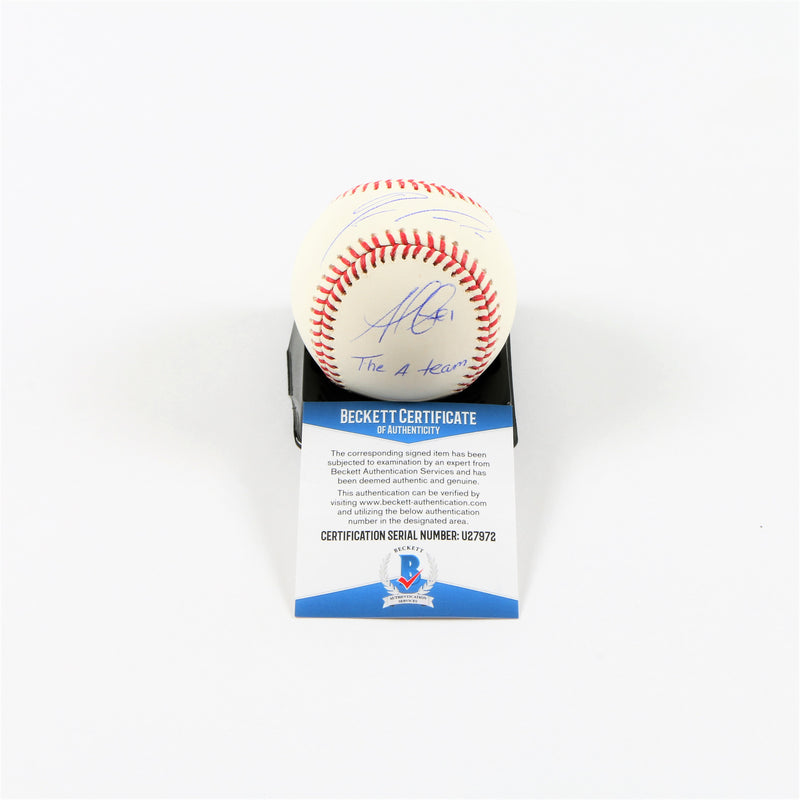 Ozzie Albies and Ronald Acuna Jr. Signed Official Major League Baseball Atlanta Braves with "The A team" Inscription