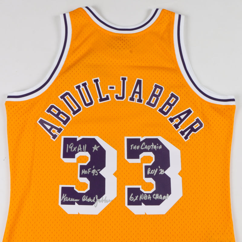 Kareem Abdul Jabbar Signed Los Angeles Lakers Jersey (Yellow)
