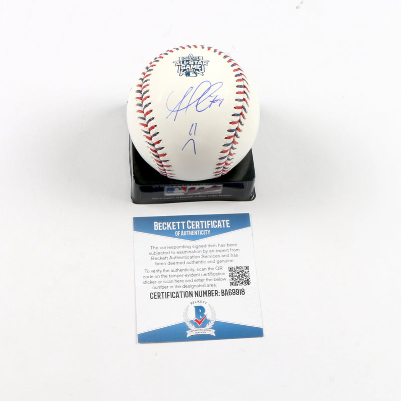 Ozzie Albies Signed 2021 All Star OMLB Atlanta Braves with ":(" Inscription