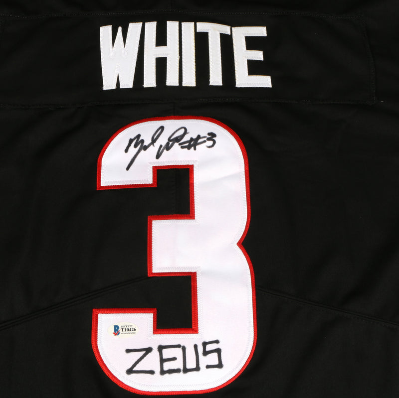 Zamir White Signed Jersey Black Georgia Bulldogs (Zeus)