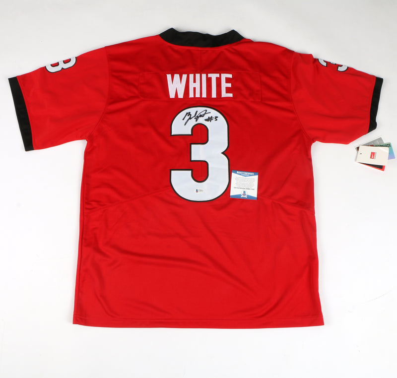 Zamir White Signed Jersey Red Georgia Bulldogs