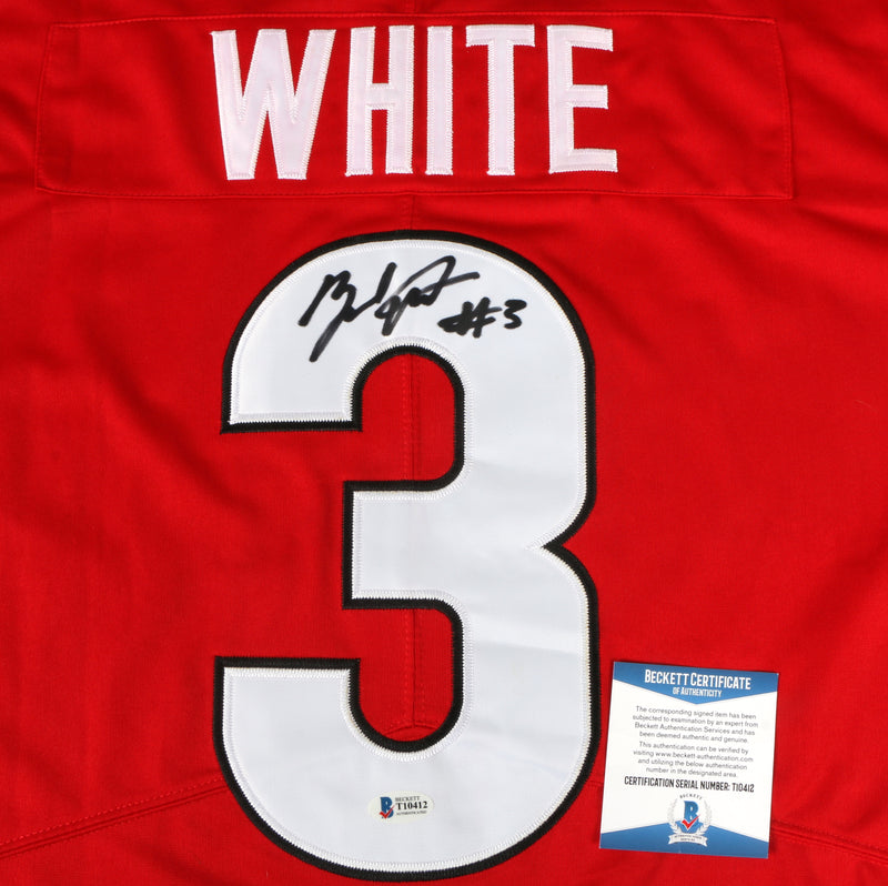 Zamir White Signed Jersey Red Georgia Bulldogs