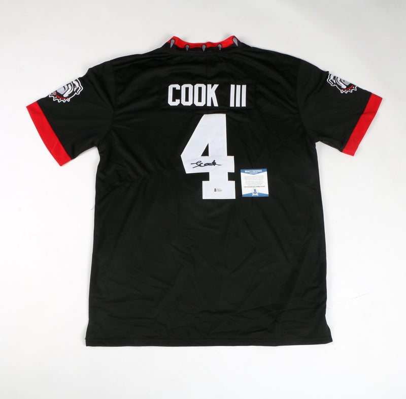 James Cook Signed Jersey Black (Dawg Collar) Georgia Bulldogs