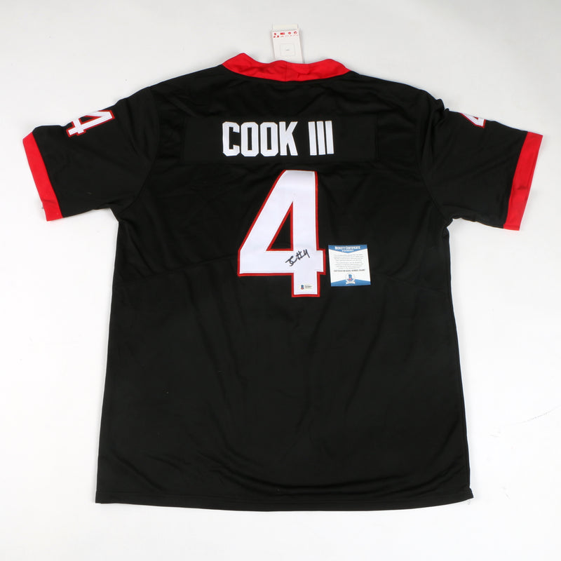 James Cook Signed Jersey Black Georgia Bulldogs