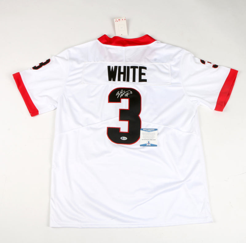 Zamir White Signed Jersey White Georgia Bulldogs