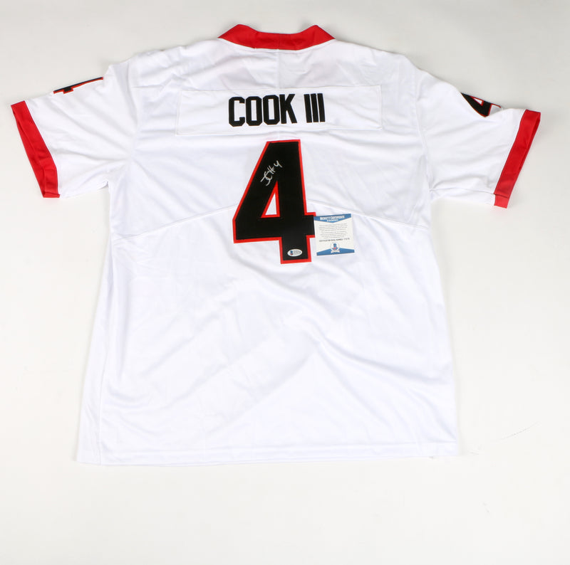 James Cook Signed Jersey White Georgia Bulldogs