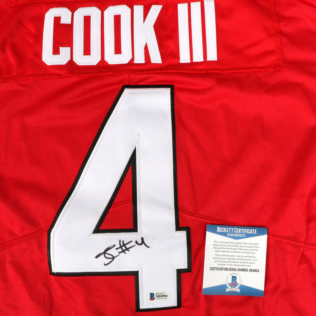 James Cook Signed Jersey Red Georgia Bulldogs