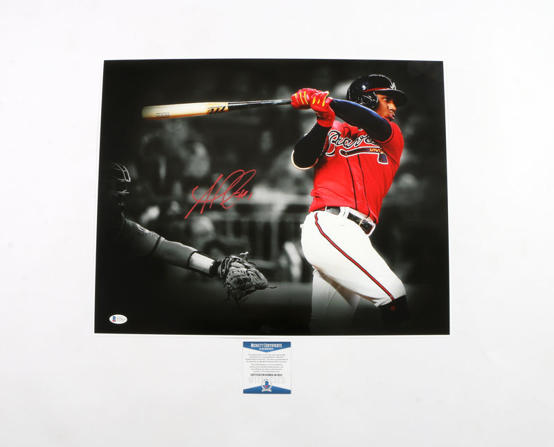 Ozzie Albies Signed 16x20 Photo Swing Edit Atlanta Braves