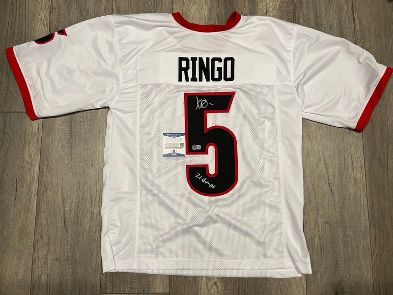 Kelee Ringo Signed Jersey Custom White Georgia Bulldogs