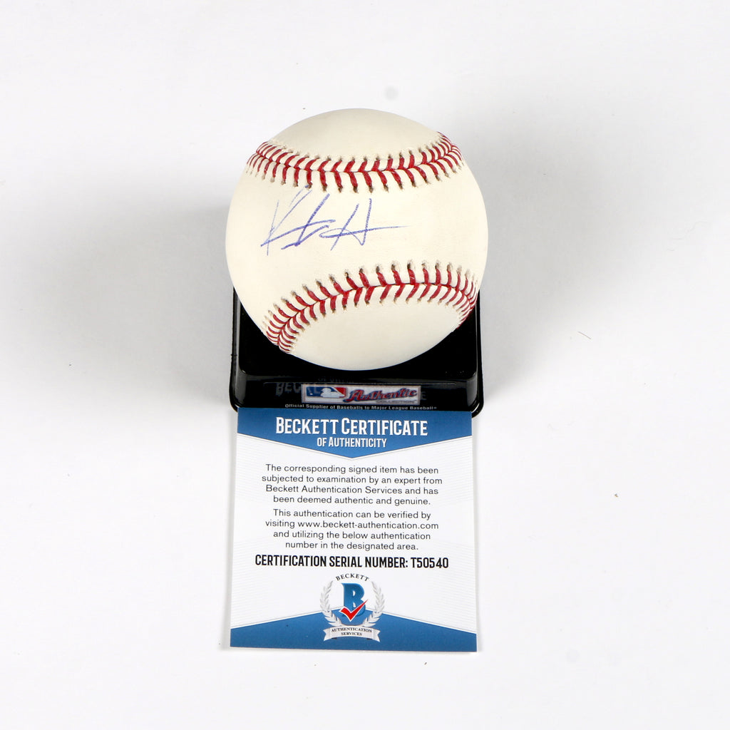 Keston Hiura Signed Baseball Milwaukee Brewers